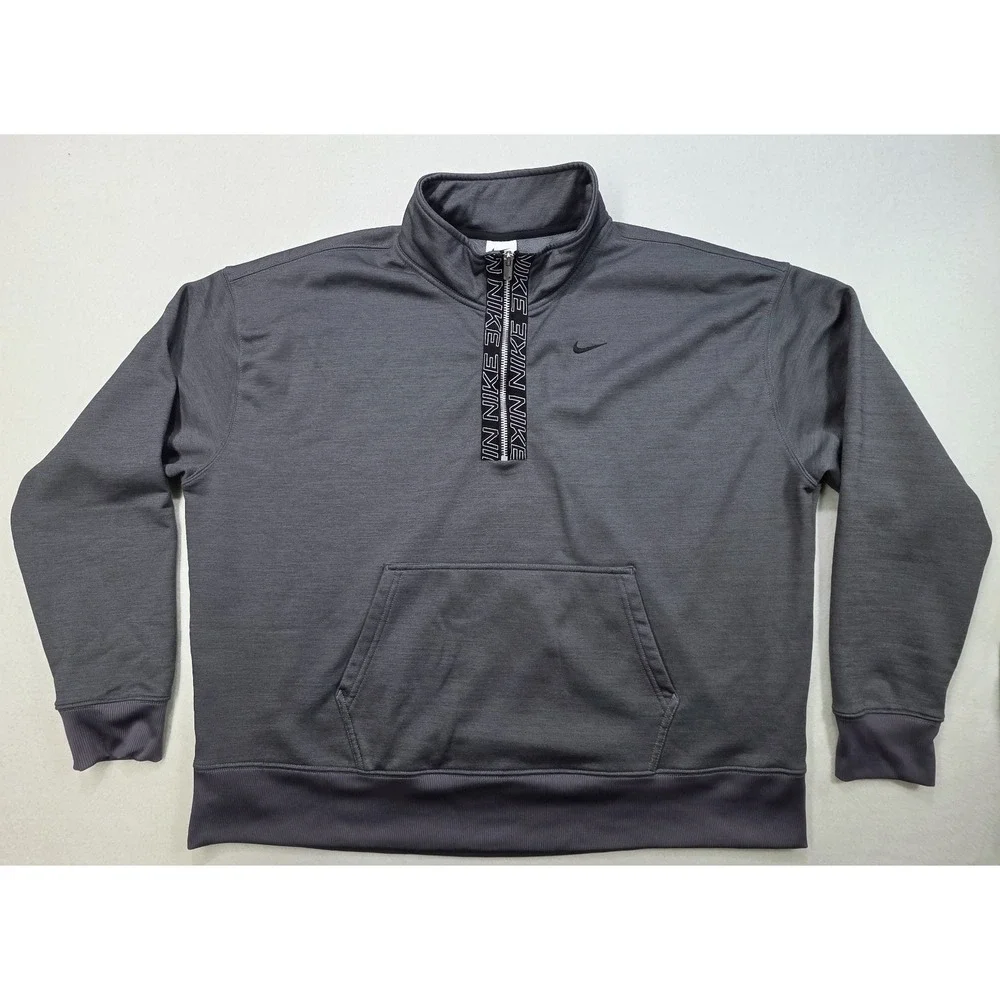 Nike 1/4 Zip Pullover Sweatshirt 1X XL Women's Gray Fleece Mock Neck LIMITED USE